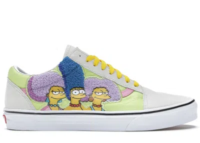 Pre-owned Vans Men's  Old Skool The Simpsons Bouvier Sisters Sneakers In Beige/yellow/pink