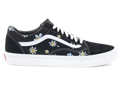 Pre-owned Vans Men's  Old Skool Trippy Grin Floral Sneakers In Black/yellow In Multi