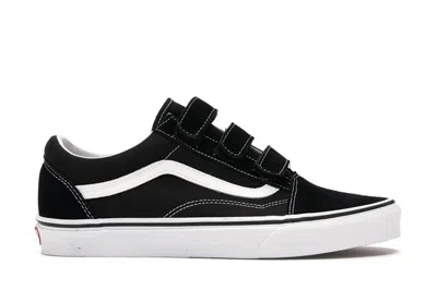 Pre-owned Vans Men's  Old Skool Velcro White Sneakers In Black/true White In Multi