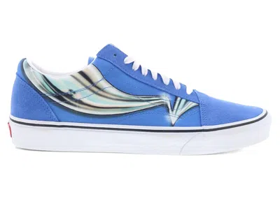 Pre-owned Vans Men's  Old Skool Warp Sneakers In Nebula Blue/chrome In Multi