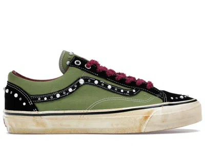 Pre-owned Vans Men's  Otw Old Skool Reissue 36 Satoshi Nakamoto Pearlized Army Sneakers In Green/brown