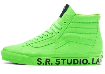 Pre-owned Vans Men's  Otw Sk8hi Clash The Wall Sr. Studio La. Ca Gecko Sneakers In Green/black