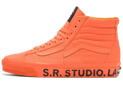 Pre-owned Vans Men's  Otw Sk8hi Clash The Wall Sr. Studio La. Ca Sneakers In Orange/black