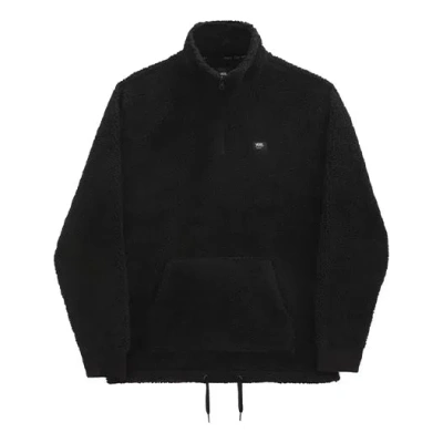 Vans Men's  Polar Fleece Half Zipper Stand Collar Jacket Black