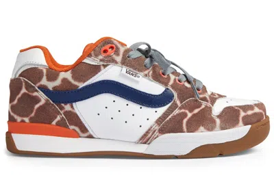 Pre-owned Vans Men's  Rowley Xlt Lx Gallery Dept. Giraffe Sneakers In White/navy Blue