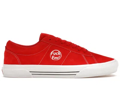 Pre-owned Vans Men's  Sid Supreme Fuck Em Sneakers In Red/white