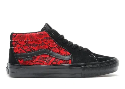 Pre-owned Vans Men's  Sk8 Grosso Mid Premier Lace Sneakers In Black/red