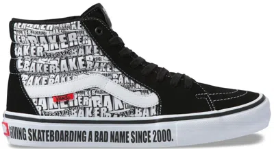 Pre-owned Vans Men's  Sk8hi Baker Skateboards Sneakers In Black/white In Multi