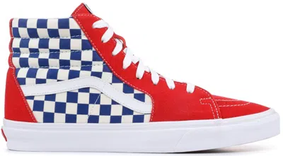 Pre-owned Vans Men's  Sk8hi Bmx Checkerboard Sneakers In True Blue/red