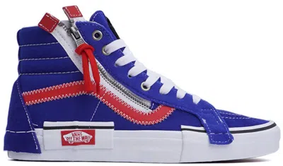 Pre-owned Vans Men's  Sk8hi Cap Sneakers In Surf The Web/racing Red