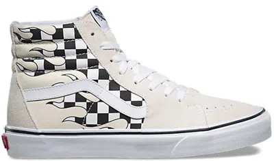 Pre-owned Vans Men's  Sk8hi Checkerboard Flame White Sneakers In Classic White/true White