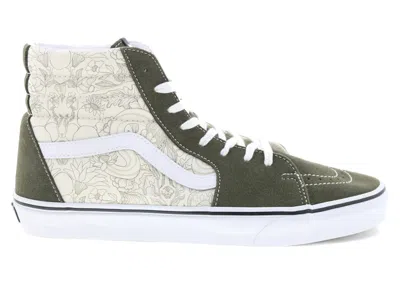 Pre-owned Vans Men's  Sk8hi Desert Skulls Sneakers In Grape Leaf In Green