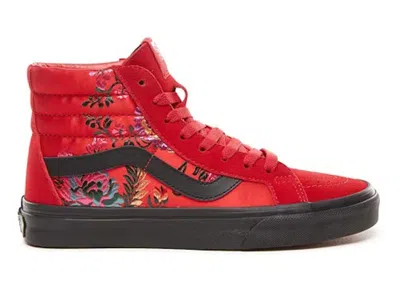 Pre-owned Vans Men's  Sk8hi Festival Satin Sneakers In Red/black In Multi