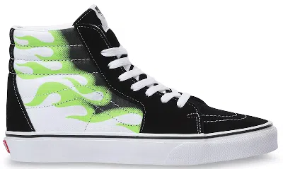 Pre-owned Vans Men's  Sk8hi Flame Sneakers In Black/true White