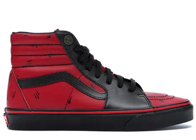 Pre-owned Vans Men's  Sk8hi Marvel Deadpool Sneakers In Red/black In Multi