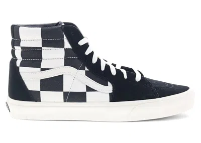 Pre-owned Vans Men's  Sk8hi Oversize Checkerboard Sneakers In Black/marshmallow In Multi
