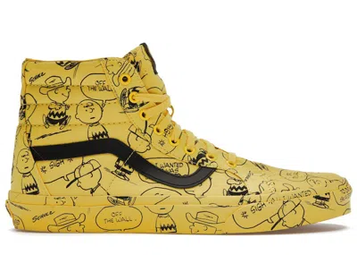 Pre-owned Vans Men's  Sk8hi Peanuts Charlie Brown Sneakers In Yellow/black