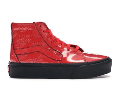 Pre-owned Vans Men's  Sk8hi Platform 2.0 David Bowie Ziggy Stardust Sneakers In Red/black