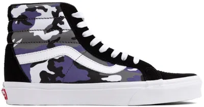 Pre-owned Vans Men's  Sk8hi Pop Camo Sneakers In Black/heliotrope/true White In Multi