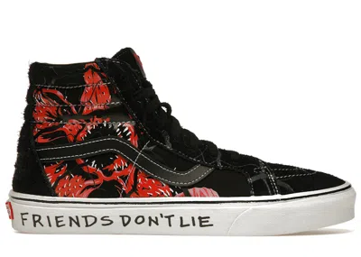 Pre-owned Vans Men's  Sk8hi Reissue Stranger Things Sneakers In Black/red In Multi