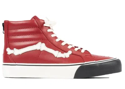 Pre-owned Vans Men's  Sk8hi Reissue Zip Blends Bones Sneakers In Chili Pepper/white In Multi