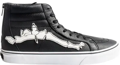 Pre-owned Vans Men's  Sk8hi Reissue Zip Blends Peanuts Bones (2013) Sneakers In Black/white