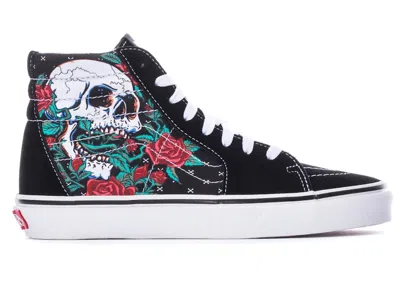 Pre-owned Vans Men's  Sk8hi Rose Skulls Sneakers In Black/true White In Multi