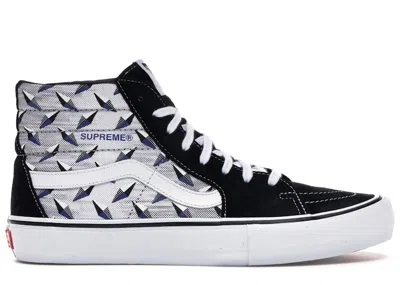 Pre-owned Vans Men's  Sk8hi Supreme Diamond Plate Sneakers In Black/white In Multi