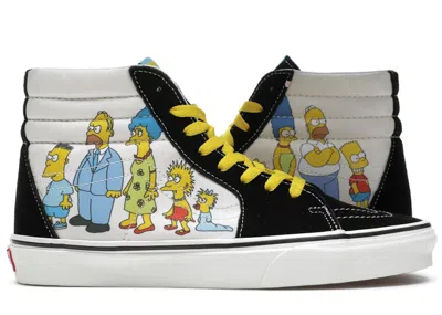 Pre-owned Vans Men's  Sk8hi The Simpsons Family Portrait Sneakers In Black/white In Multi