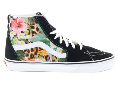 Pre-owned Vans Men's  Sk8hi Tropical Animal Check Sneakers In Black/true White
