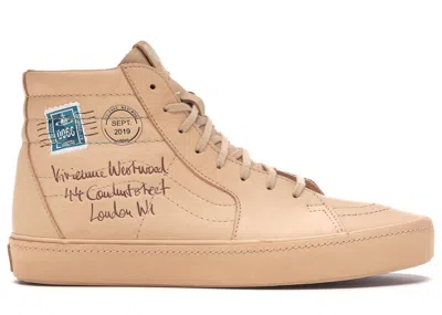 Pre-owned Vans Men's  Sk8hi Vivienne Westwood Anglomania Postcard Sneakers In Letter/veggie Tan