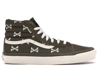 Pre-owned Vans Men's  Sk8hi Wtaps Crossbones Sneakers In Olive In Green