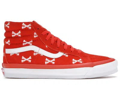 Pre-owned Vans Men's  Sk8hi Wtaps Sneakers In Bones/orange/white In Multi