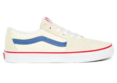 Pre-owned Vans Men's  Sk8low Sneakers In Classic White/navy Blue In Multi