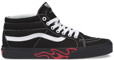 Pre-owned Vans Men's  Sk8mid Flame Cut Out Sneakers In Black