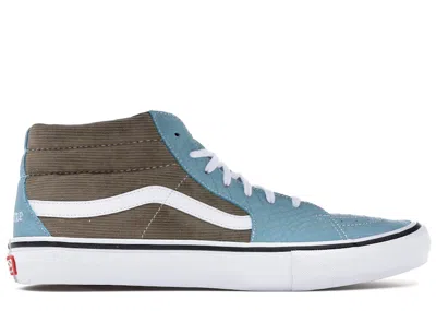 Pre-owned Vans Men's  Sk8mid Supreme Croc Corduroy Sneakers In Aqua/light Brown In Multi