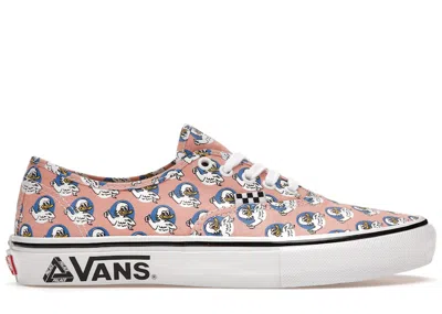 Pre-owned Vans Men's  Skate Authentic Palace Jeremy The Duck Black Sneakers In Salmon/white/royal In Multi