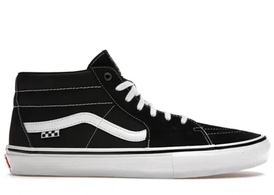 Pre-owned Vans Men's  Skate Grosso Mid Sneakers In Black/white/emo Leather
