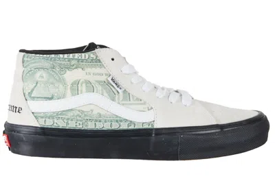 Pre-owned Vans Men's  Skate Grosso Mid Supreme Dollar Cream Sneakers In Beige/black/green In Multi