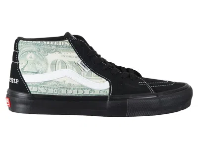 Pre-owned Vans Men's  Skate Grosso Mid Supreme Dollar Sneakers In Black/green In Multi