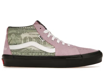 Pre-owned Vans Men's  Skate Grosso Mid Supreme Dollar Sneakers In Pink/black/green