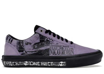 Pre-owned Vans Men's  Skate Old Skool One Piece Nico Robin Sneakers In Purple/black/white In Multi