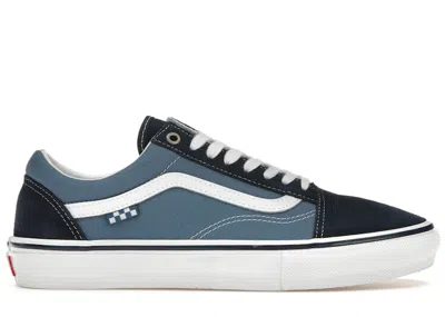 Pre-owned Vans Men's  Skate Old Skool Sneakers In Navy Blue/white In Multi