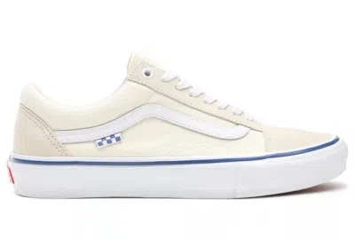 Pre-owned Vans Men's  Skate Old Skool Sneakers In Off White/royal Blue