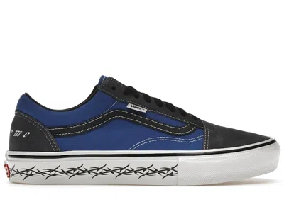 Pre-owned Vans Men's  Skate Old Skool Supreme Tribal Barbed Wire Sneakers In Royal/dark Grey/black In Multi