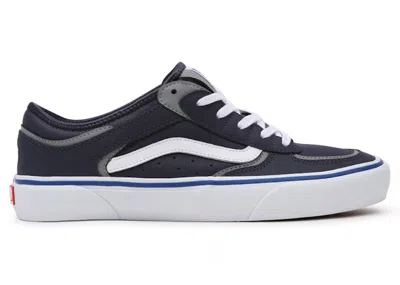 Pre-owned Vans Men's  Skate Rowley Sneakers In Navy Blue/white