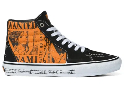 Pre-owned Vans Men's  Skate Sk8hi One Piece Nami Sneakers In Orange/black/white