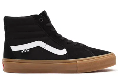 Pre-owned Vans Men's  Skate Sk8hi White Sneakers In Black/gum
