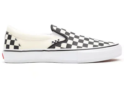 Pre-owned Vans Men's  Skate Slipon Sneakers In Checkerboard/black/off White