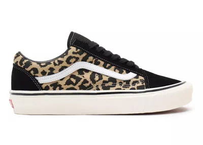 Pre-owned Vans Men's  Skool 36 Dx Anaheim Factory Leopard Sneakers In Black/tan Leopard